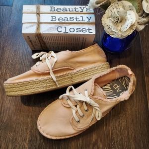 DV by Dolce Vita Peach Canvas Espadrille Flats
